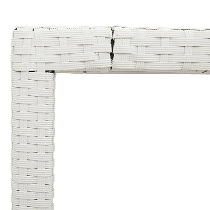Tuintafel met glazen blad 150x90x75 cm poly rattan wit