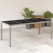 Tuintafel 190x90x75 cm poly rattan lichtgrijs