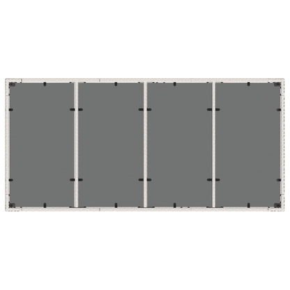 Tuintafel met glazen blad 190x90x75 cm poly rattan wit