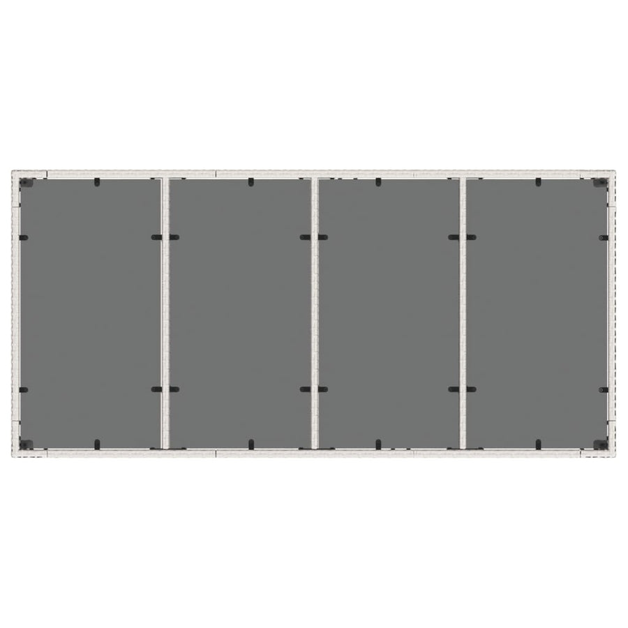 Tuintafel met glazen blad 190x90x75 cm poly rattan wit
