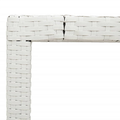 Tuintafel met glazen blad 190x90x75 cm poly rattan wit