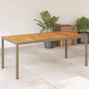 Tuintafel 190x90x75 cm poly rattan acaciahout beige