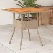 Tuintafel 80x80x75 cm poly rattan acaciahout beige