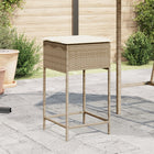 Garden bar stools 2 pcs with cushions poly rattan beige