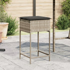 Garden Bar Stools with Cushions 2 pcs Poly Rattan Light Grey