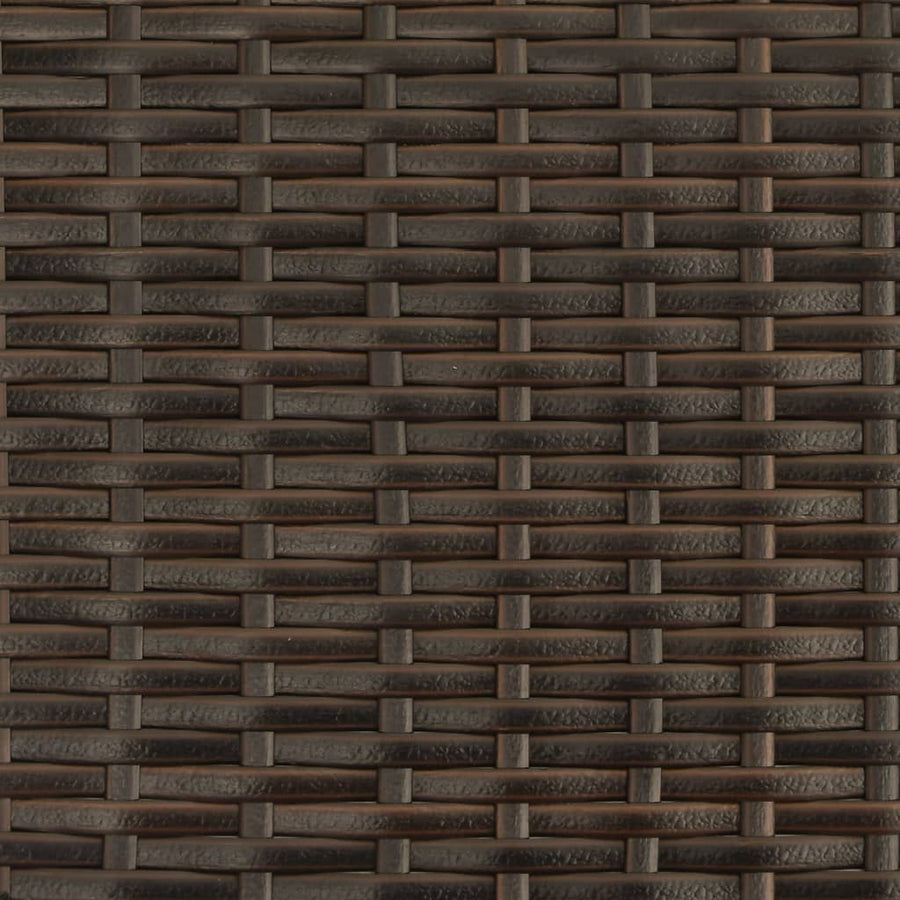 Ligbed met kussens poly rattan Bruin en crème zonder luifel