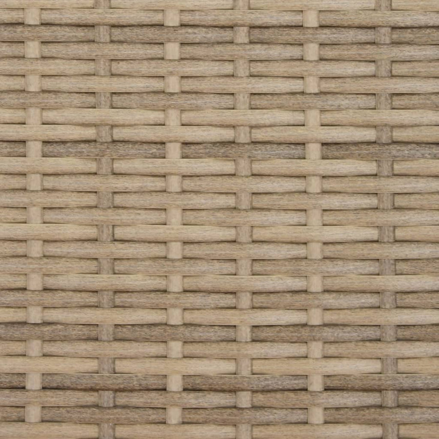Ligbed met kussens poly rattan Beige en grijs zonder luifel