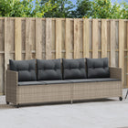 Ligbed poly rattan lichtgrijs 204x55x69,5 cm
