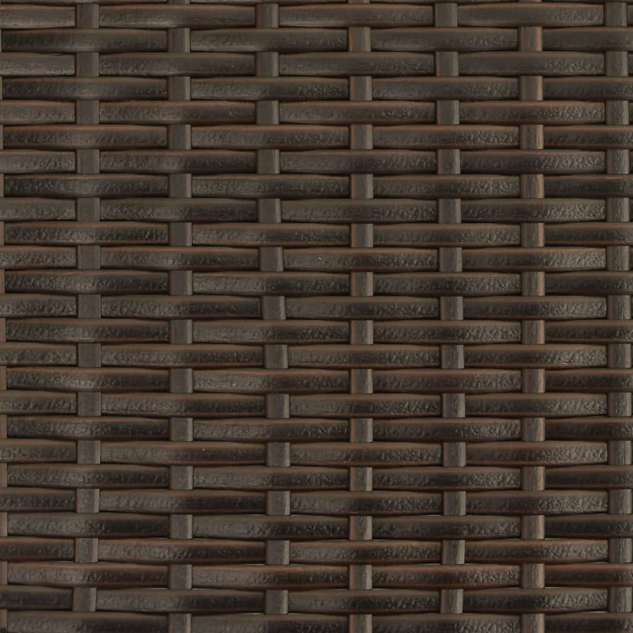 Ligbed en kussens poly rattan Bruin en crème met luifel