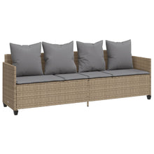 Ligbed Met Kussens Poly Rattan Beige en grijs without canopy