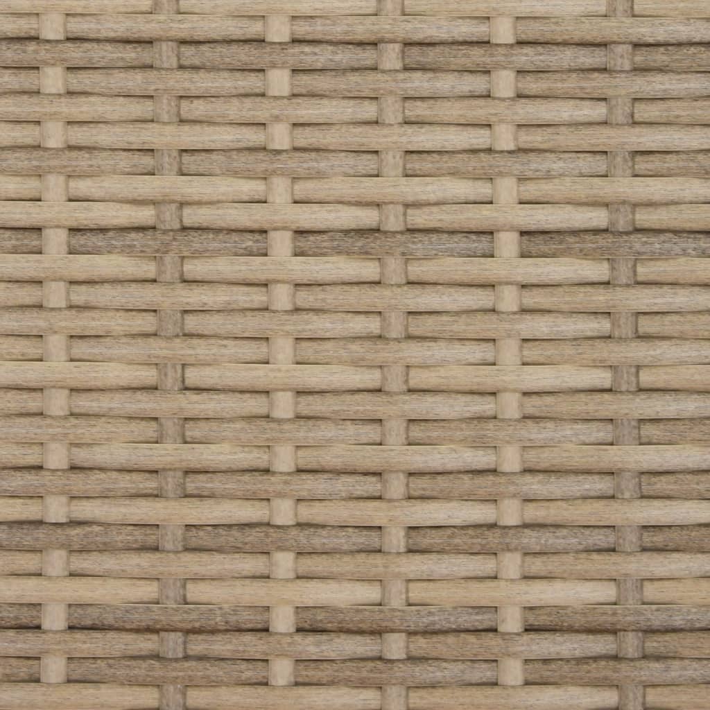Ligbed Met Kussens Poly Rattan Beige en grijs without canopy