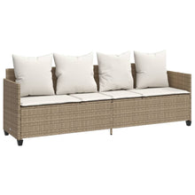 Ligbed Met Kussens Poly Rattan Beige beige and cream without canopy