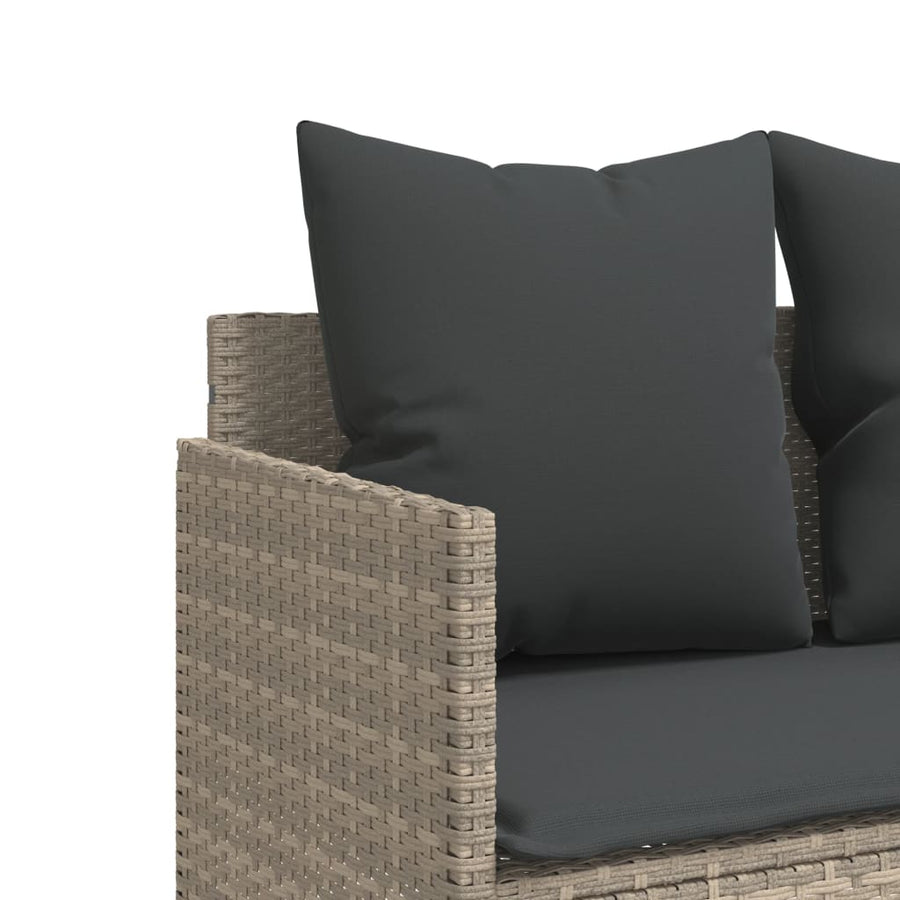 Ligbed Met Kussen Poly Rattan Lichtgrijs without canopy