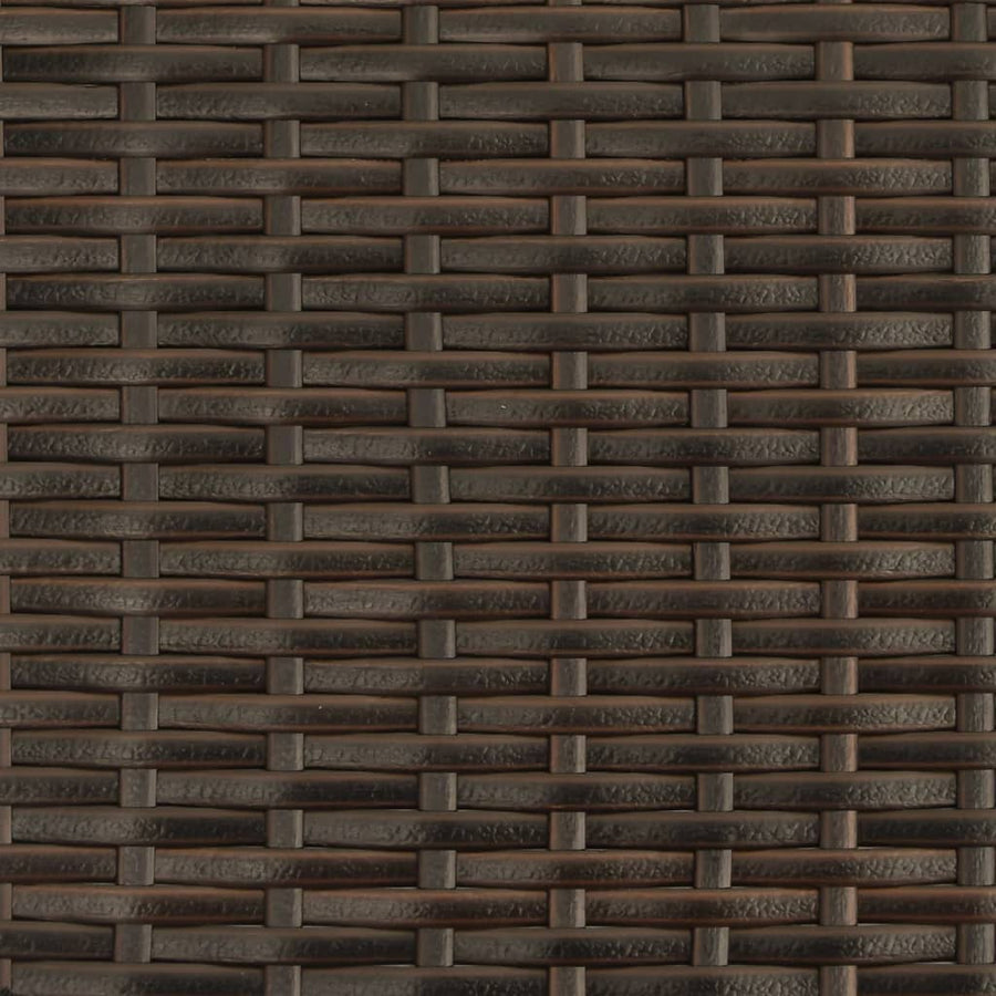 Ligbed Met Kussens Poly Rattan Bruin