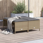 Tuinkrukken poly rattan beige 4 stuks 50x48x36.5 cm