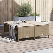Tuinkrukken 4 stuks poly rattan beige 50x48x36.5 cm