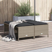 Tuinkrukken 4 stuks poly rattan lichtgrijs 50x48x36.5 cm