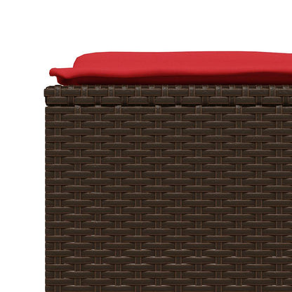 Tuinstoelen met kussens 4 stuks Bruin Poly Rotan