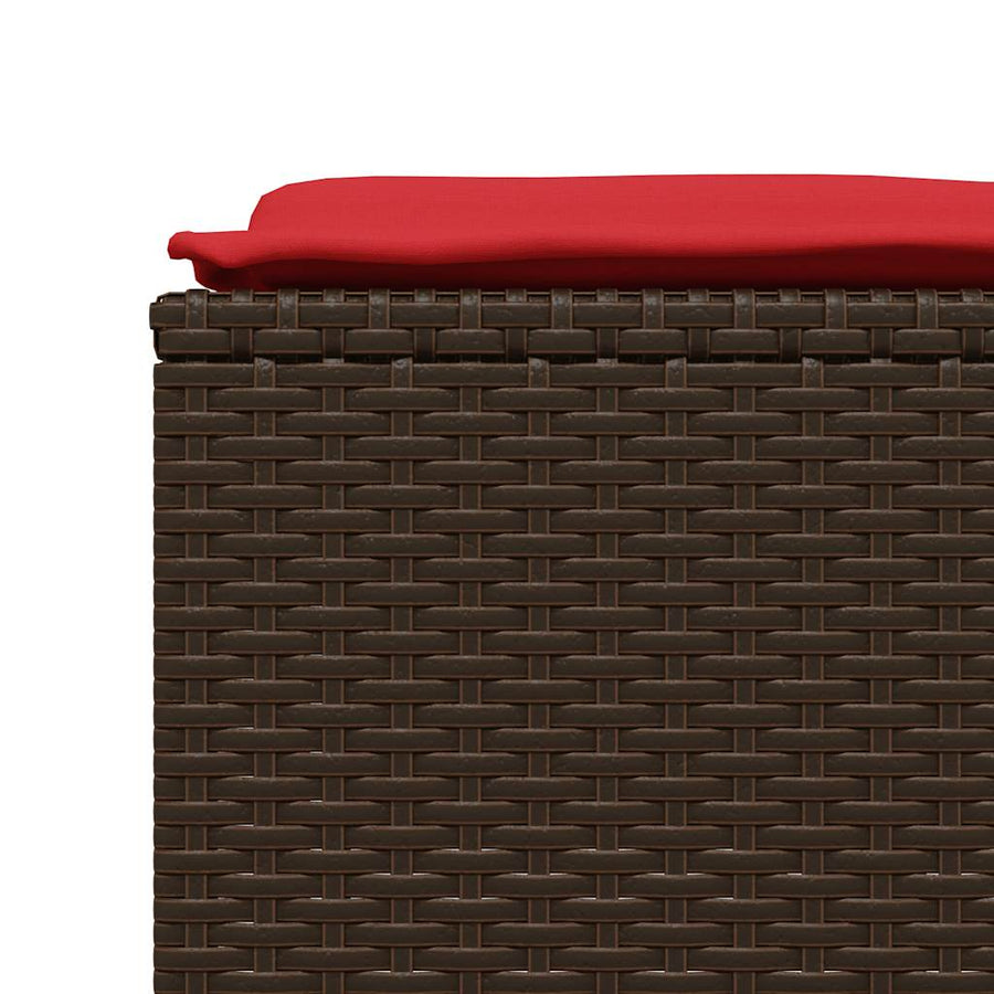 Tuinstoelen met kussens 4 stuks Bruin Poly Rotan
