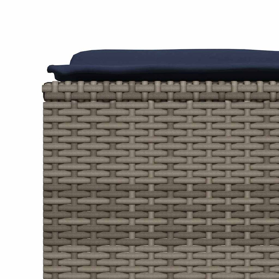 Tuinstoelen met kussens 4 stuks grijs polyrotan