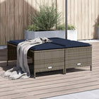 Tuinstoelen 4 stuks grijs polyrotan met kussens