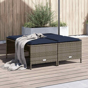 Tuinstoelen 4 stuks grijs polyrotan met kussens