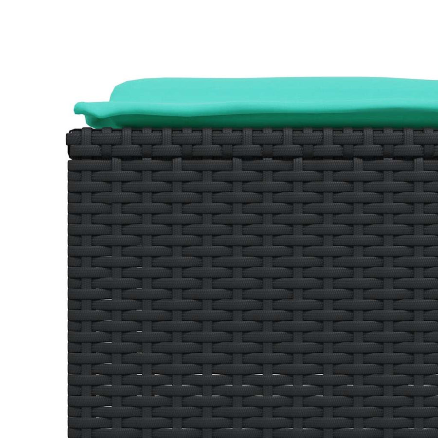 Tuinstoelen met kussens 4 stuks zwart polyrotan