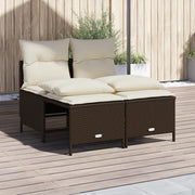Loungeset 4-delig poly rattan bruin