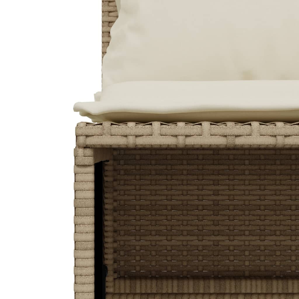 4-delige Loungeset met kussens poly rattan beige