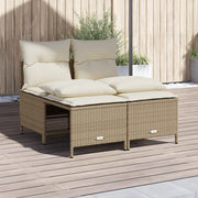 Loungeset 4-delig poly rattan beige