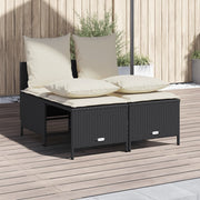 Loungeset 4-delig poly rattan zwart