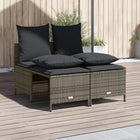 4-piece Lounge Set with cushions poly rattan grey