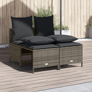 Loungeset 4-delig poly rattan grijs