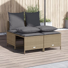 4-delige Loungeset met kussens poly rattan beige