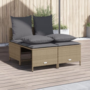 Loungeset poly rattan 4-delig beige