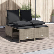 Loungeset 4-delig poly rattan lichtgrijs