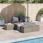 Ligbed 2-persoons poly rattan grijs 104x162x30 cm