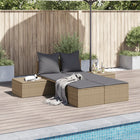 Ligbed 2-persoons poly rattan beige 104x162x30 cm