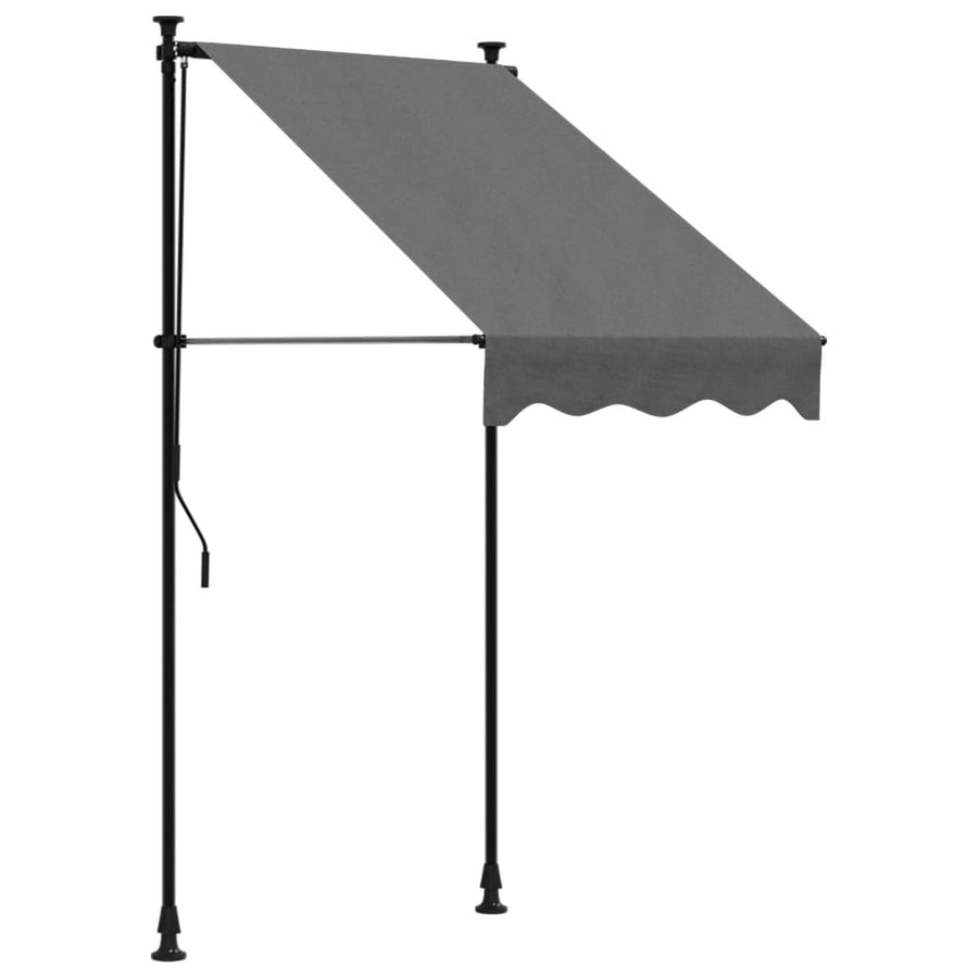 Luifel uittrekbaar 100x150 cm stof en staal antracietkleurig