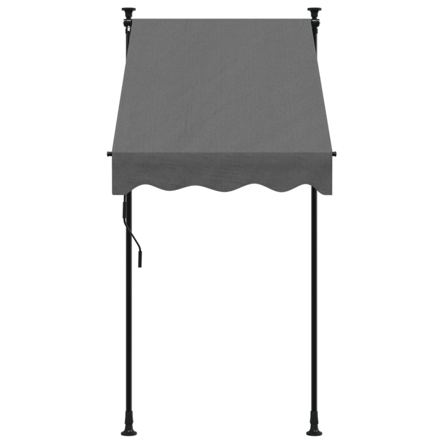 Luifel uittrekbaar 100x150 cm stof en staal antracietkleurig