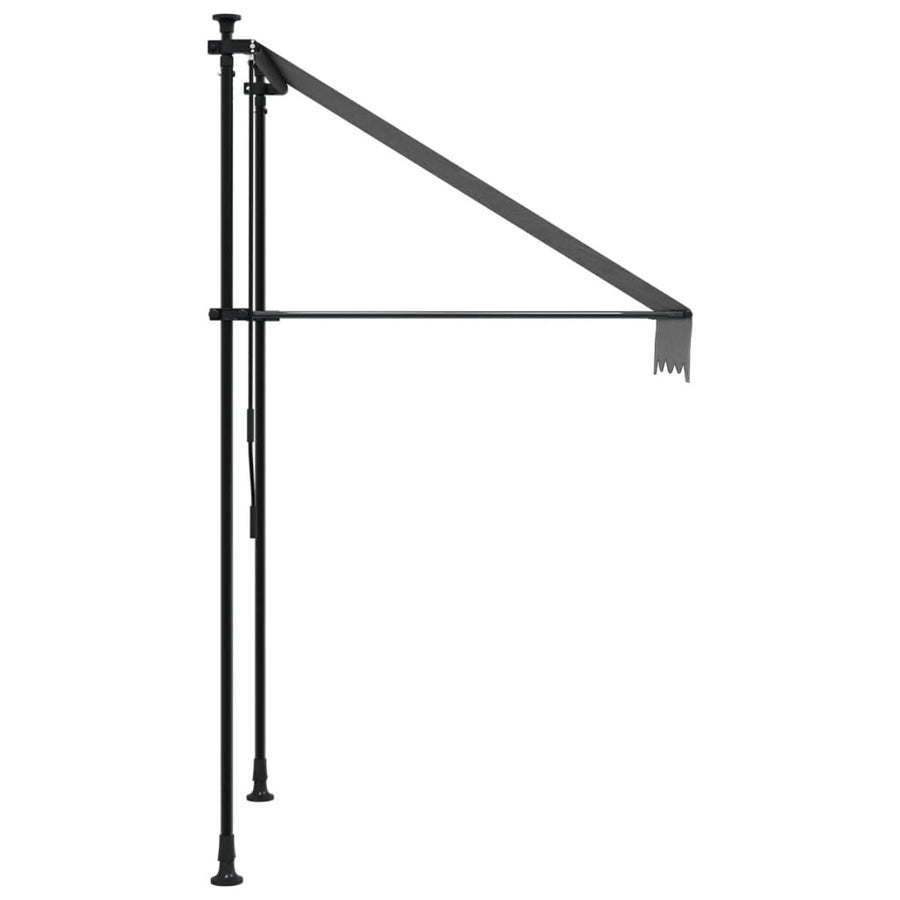 Luifel uittrekbaar 100x150 cm stof en staal antracietkleurig