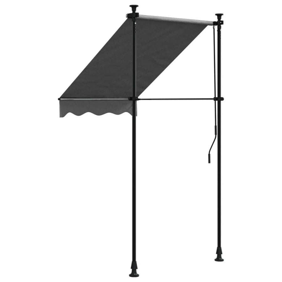 Luifel uittrekbaar 100x150 cm stof en staal antracietkleurig