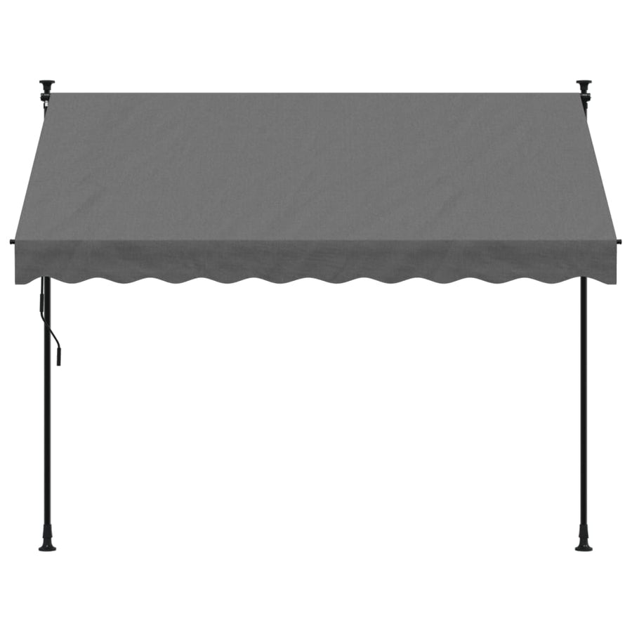 Luifel uittrekbaar 250x150 cm stof en staal antracietkleurig