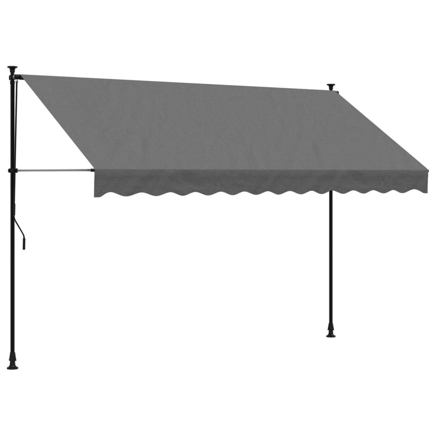 Luifel uittrekbaar 300x150 cm stof en staal antracietkleurig