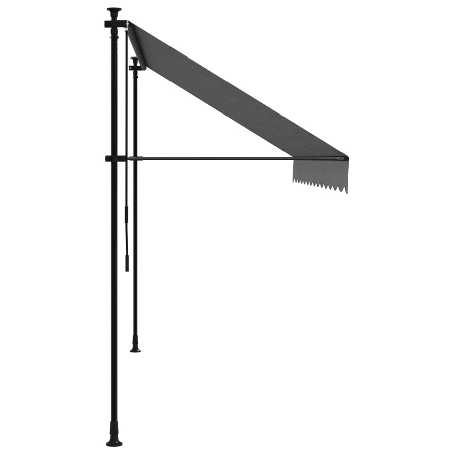 Luifel uittrekbaar 300x150 cm stof en staal antracietkleurig