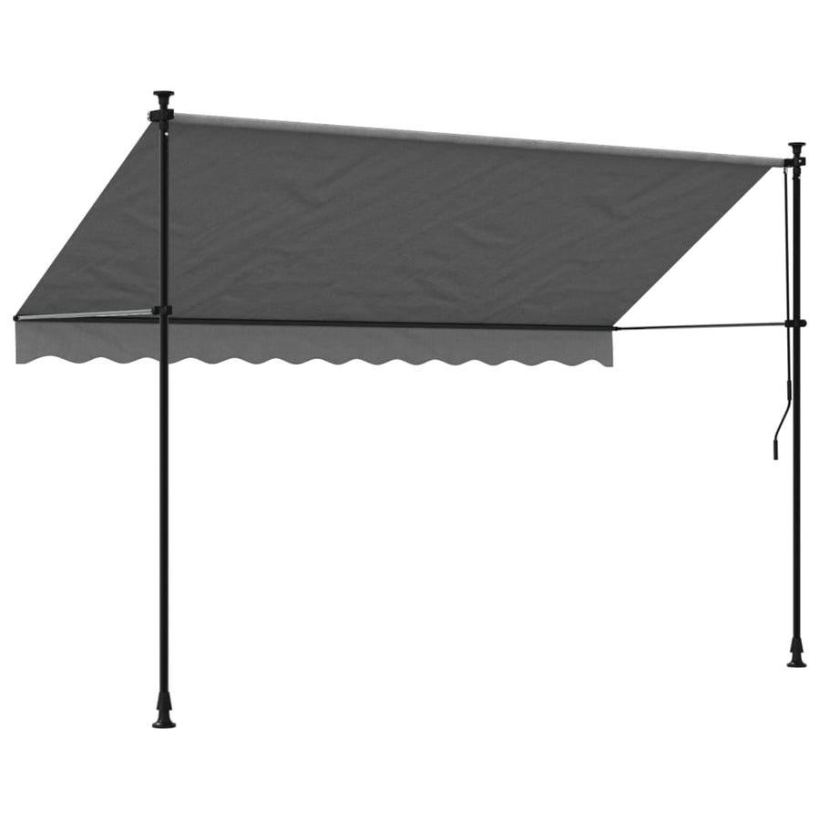 Luifel uittrekbaar 300x150 cm stof en staal antracietkleurig