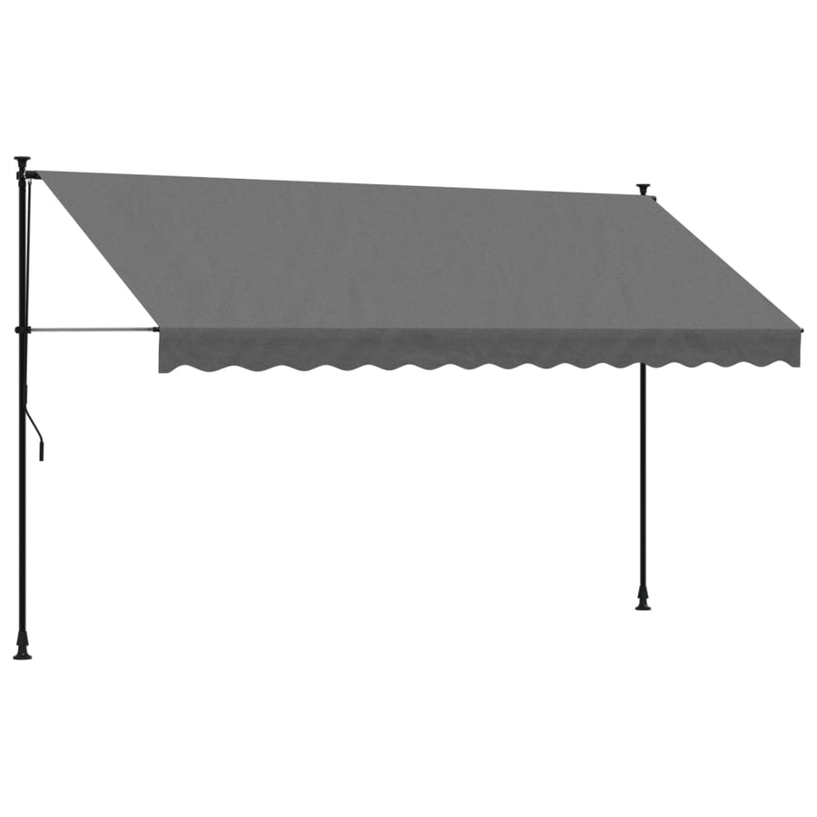 Luifel uittrekbaar 350x150 cm stof en staal antracietkleurig