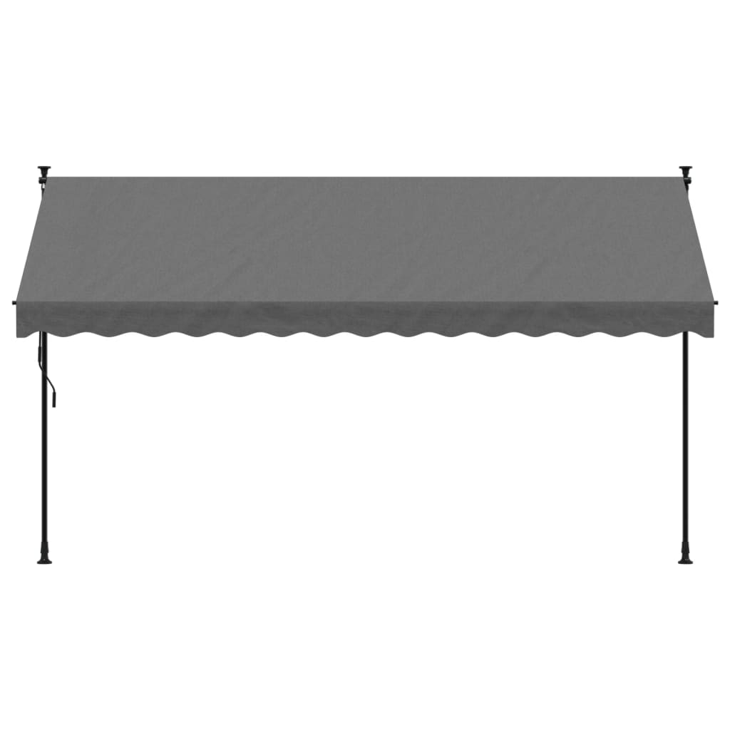 Luifel uittrekbaar 350x150 cm stof en staal antracietkleurig