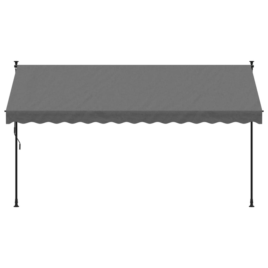 Luifel uittrekbaar 350x150 cm stof en staal antracietkleurig