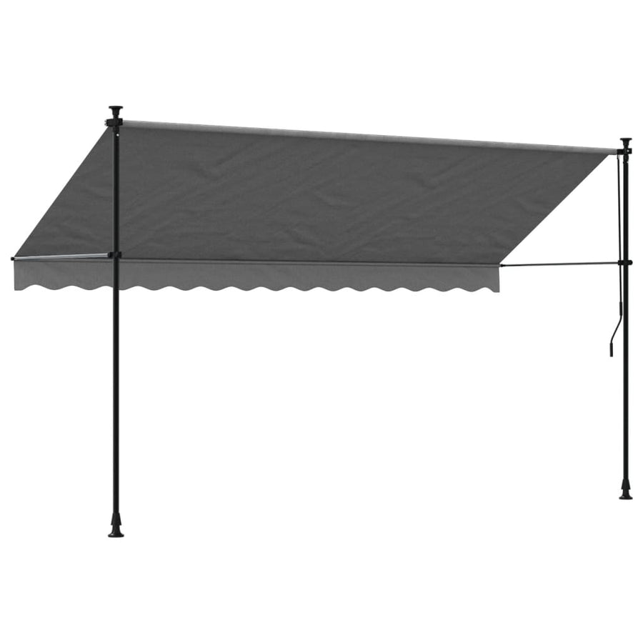 Luifel uittrekbaar 350x150 cm stof en staal antracietkleurig